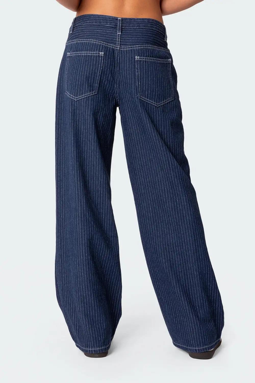 Pinstripe Low Rise Jeans