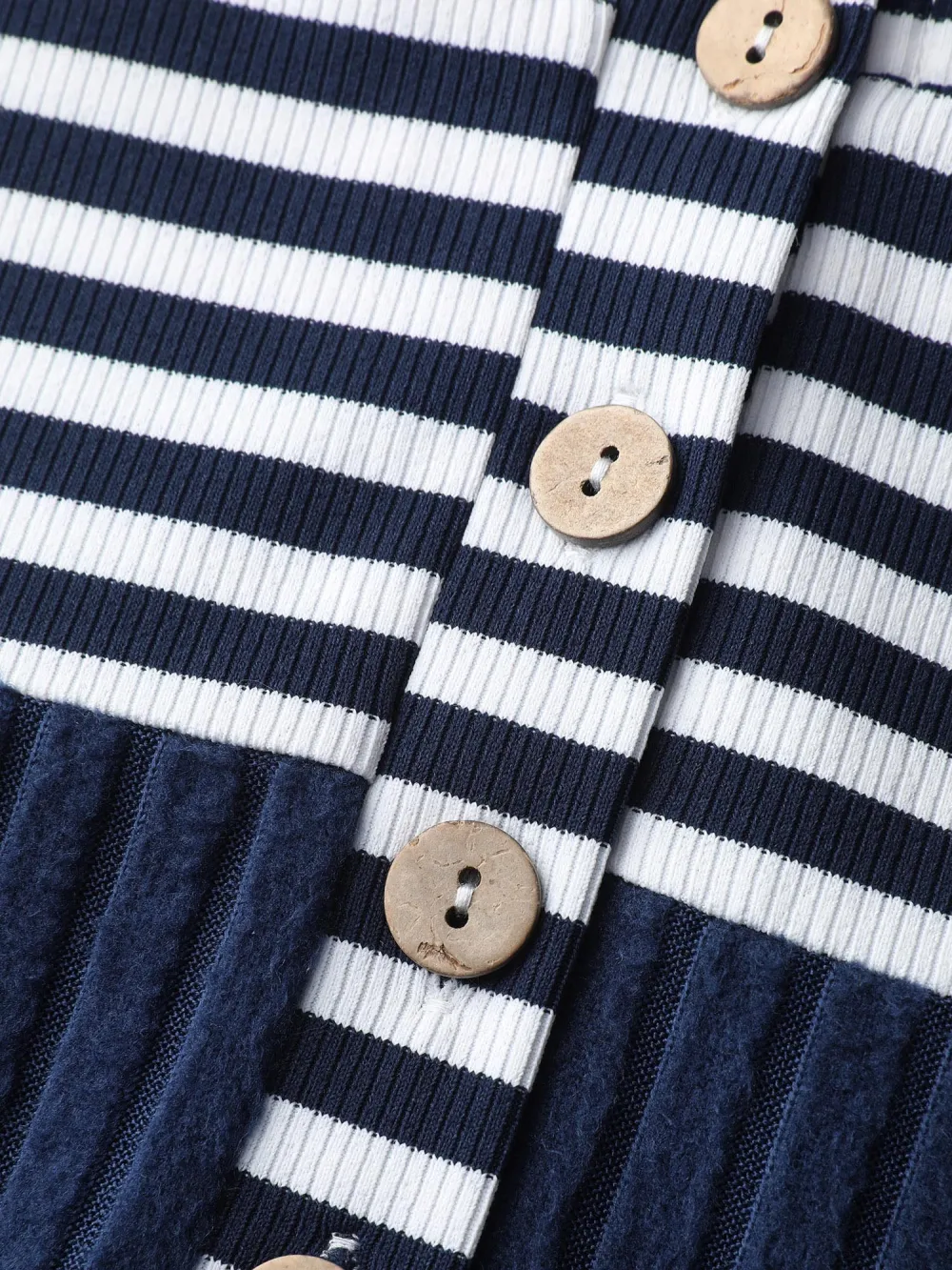 Stripe Ribbed Button Placket T-Shirt