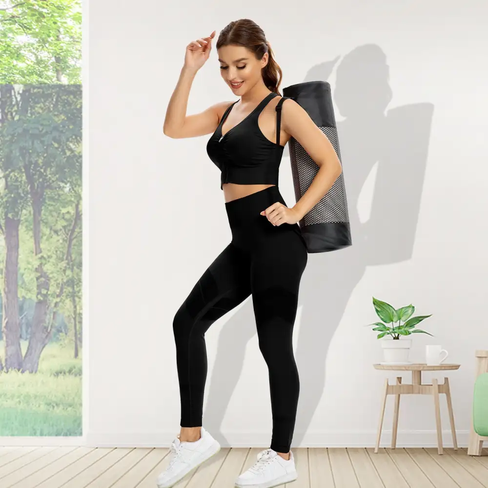 Women's Zip Front Sports Bra Padded Low Impact Wirefree Yoga Bras X Back Comfortabe Bra Workout Tank Tops