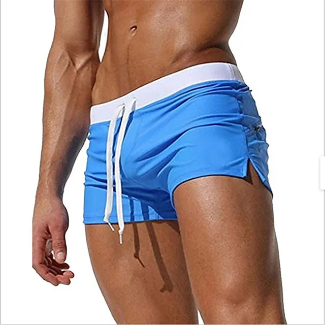 Men's Swim Shorts Swim Trunks Board Shorts Swim Brief Drawstring Elastic Waist Zipper Pocket Solid Color Breathable Quick Dry Short Casual Daily Beach Fashion Classic Style ArmyGreen Black