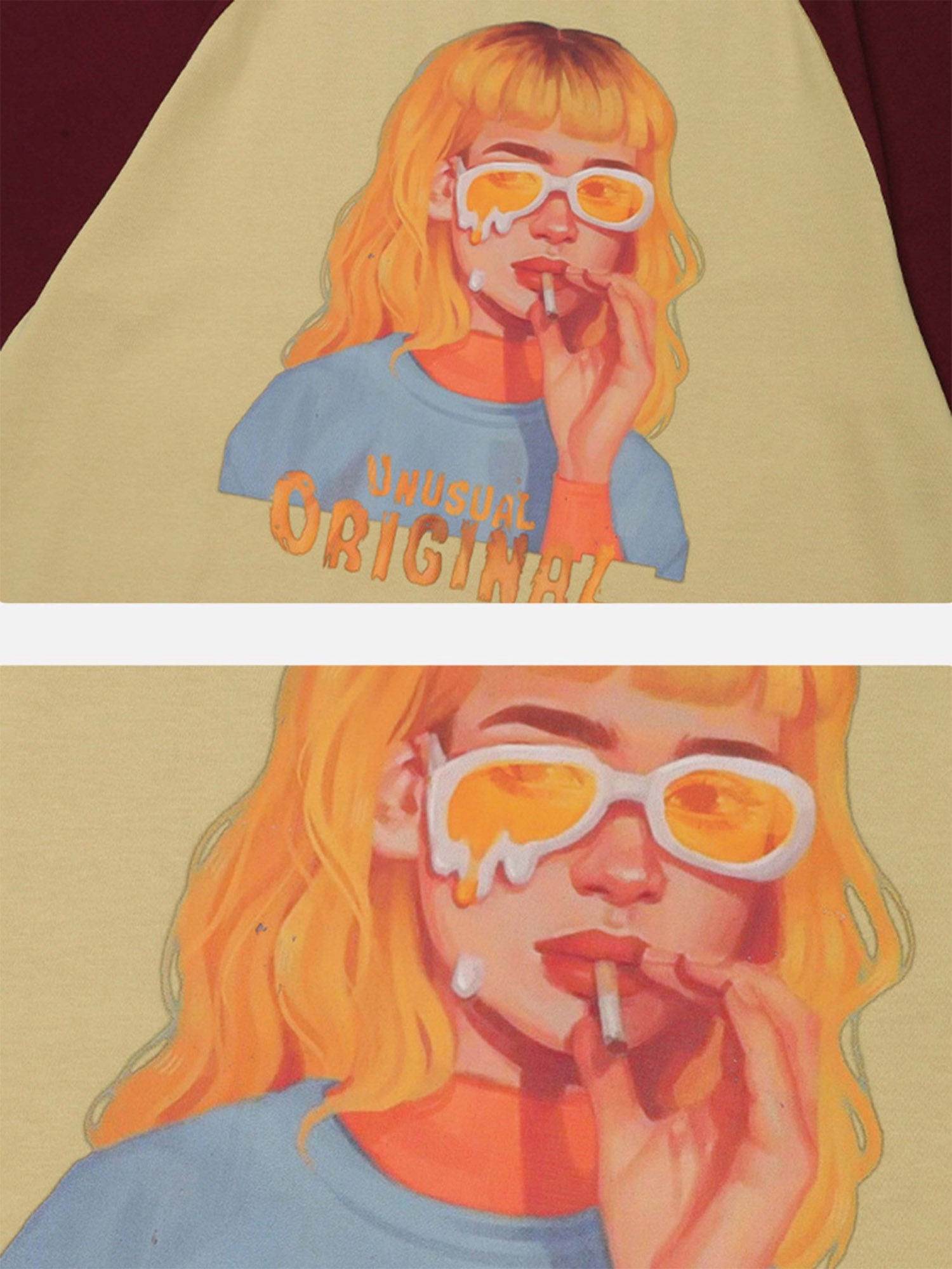 American Vintage Portrait Painting T-shirt - 2031