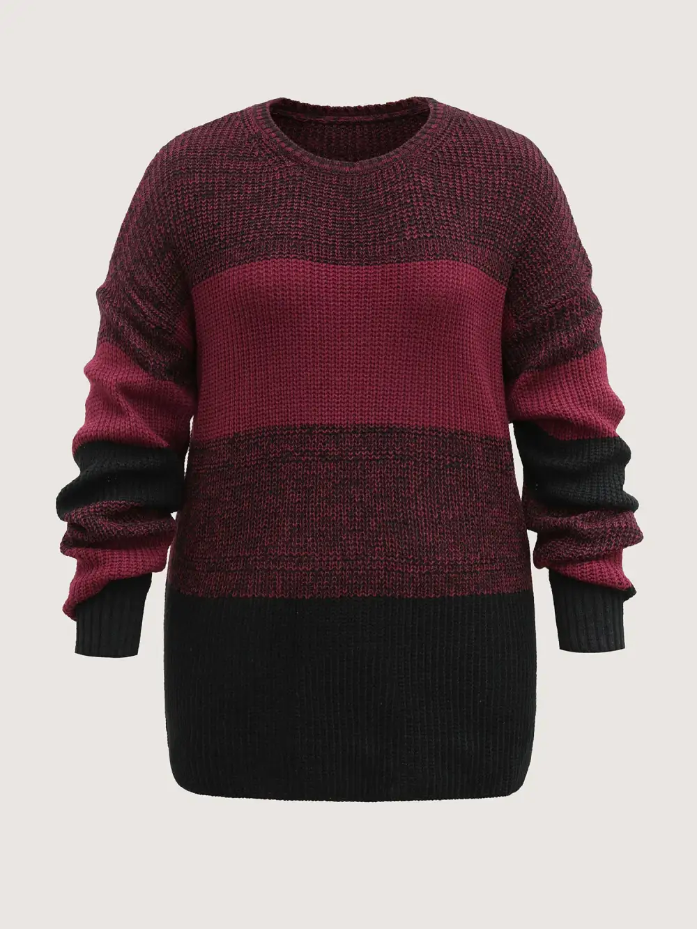 Color Block Yarn Blend Pullover