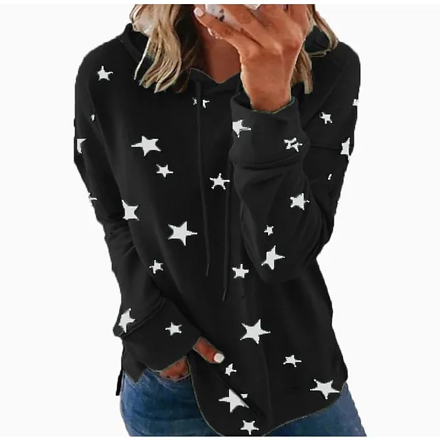 Women's Print Stars Daily Winter Spring &  Fall Fall & Winter