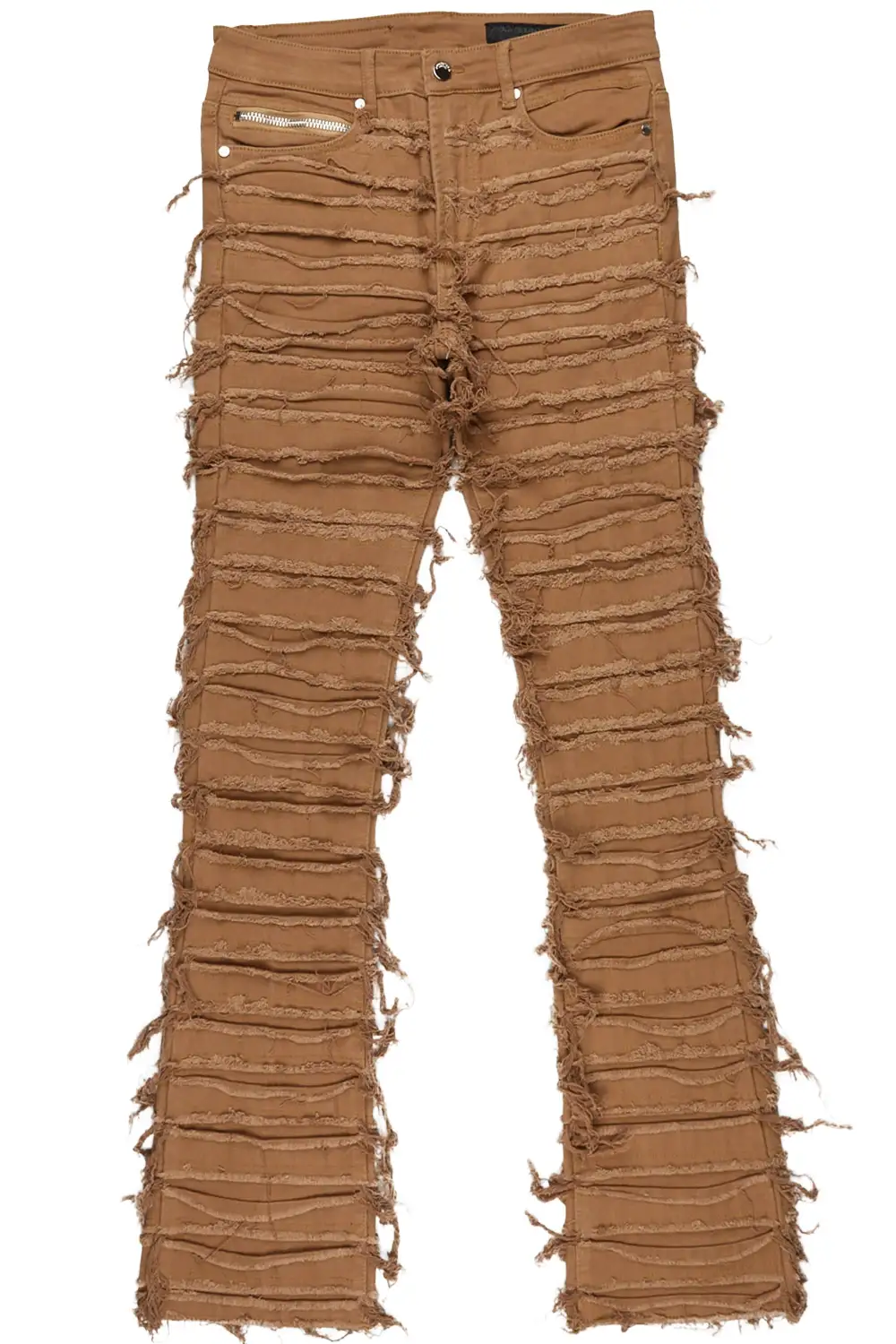 Kunno Beige Stacked Flare Jean