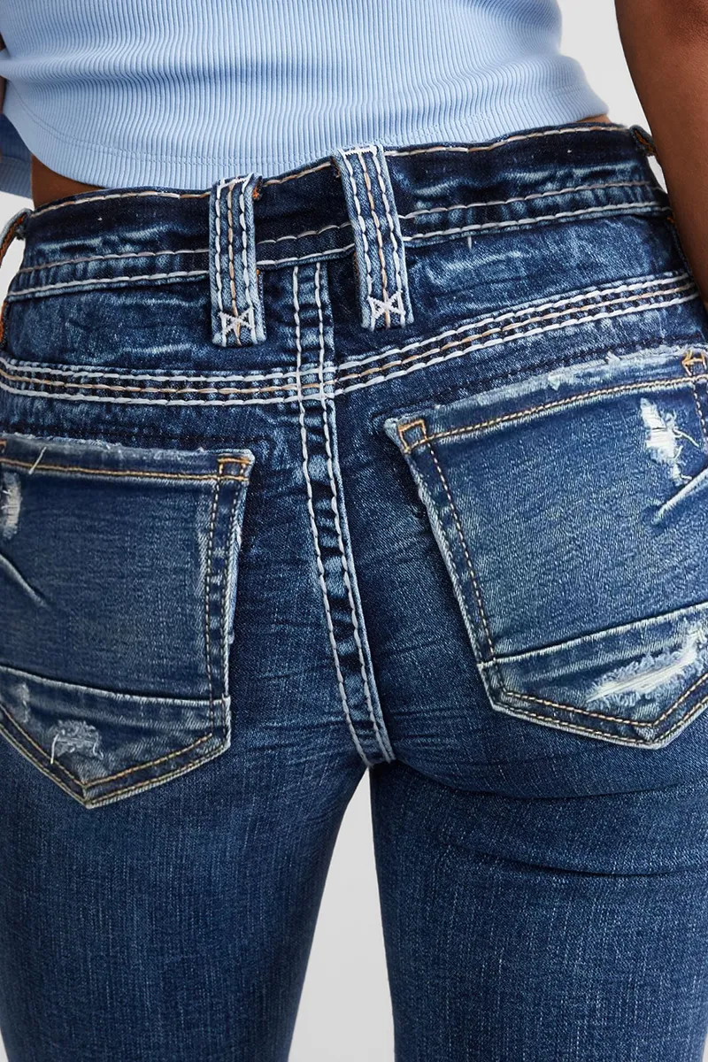 90s Vintage Slant Pocket Bootcut Jeans