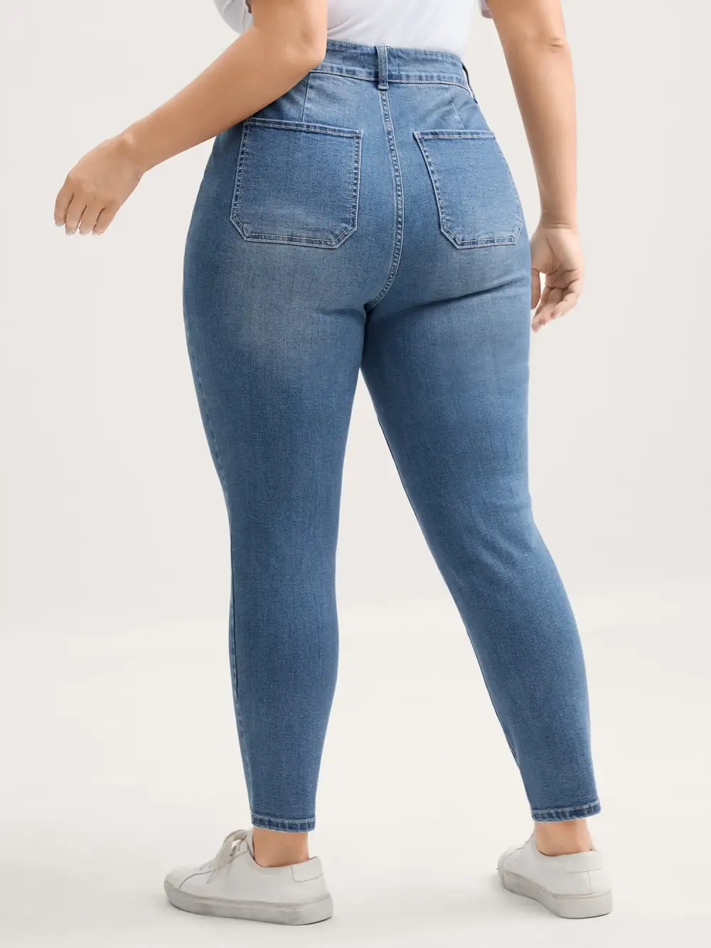 Elastic Waist Skinny-Fit Pocket Jeans