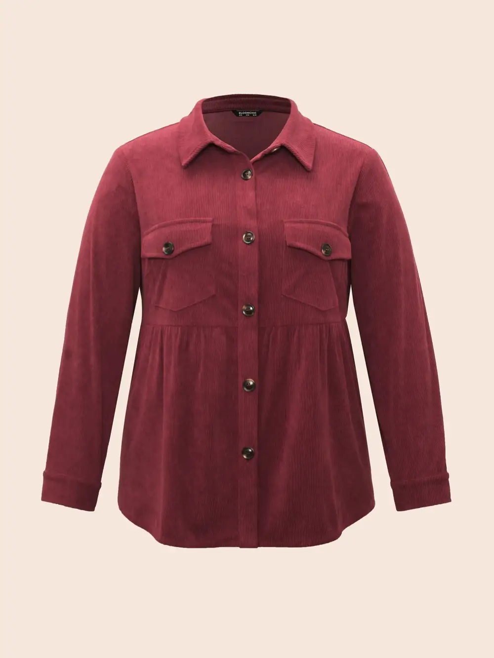 Corduroy Collared Flap Detail Jacket