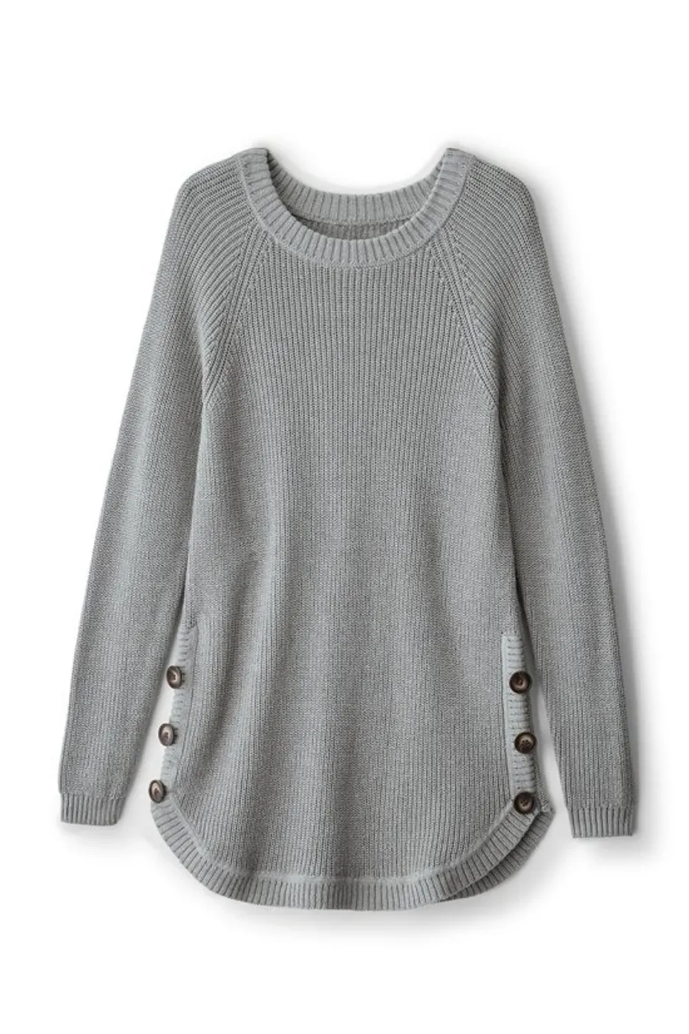 Shaker Side Button Sweater