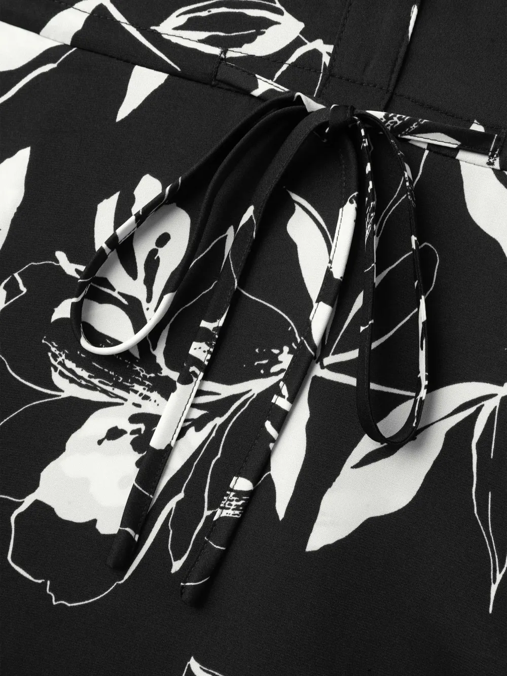 Floral Print Drawstring Waist Midi Dress