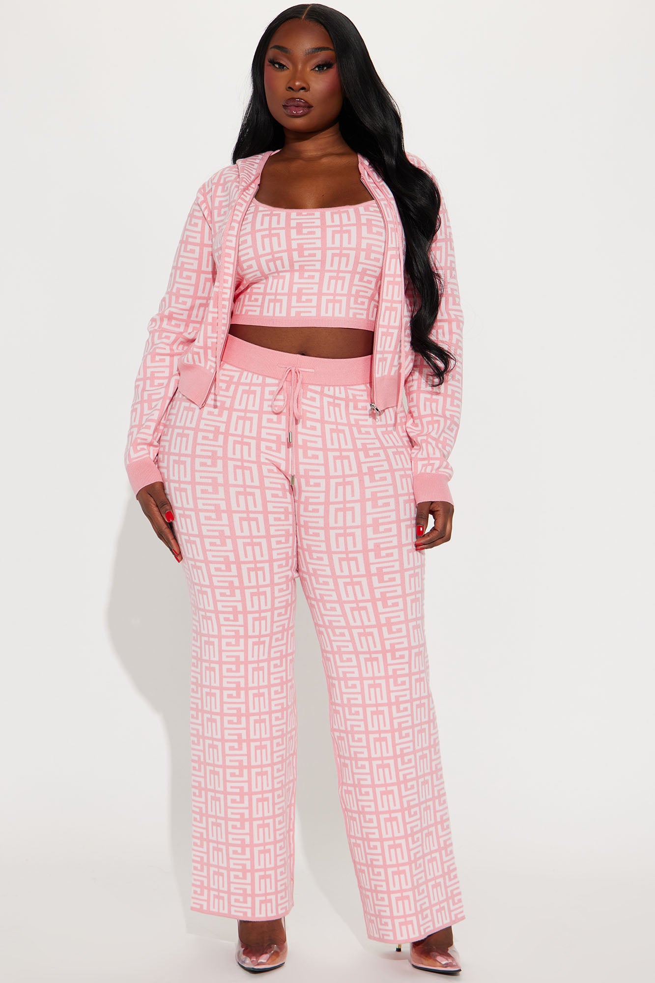 Got A Crush 3 Piece Pant Set - Pink/combo