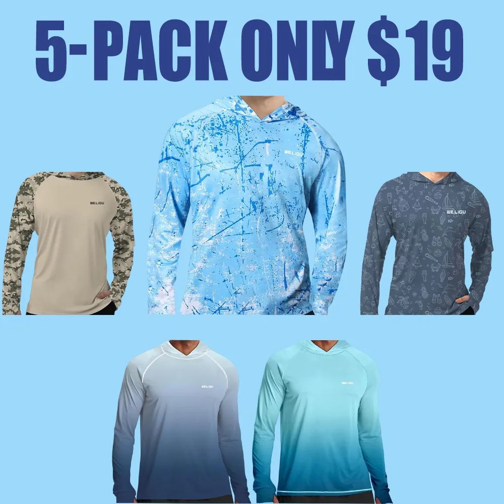 Men's UPF 50+ Quick-Dry Hoodie – Lightweight Long Sleeve UV Shirt for Hiking, Fishing & Outdoor Sports