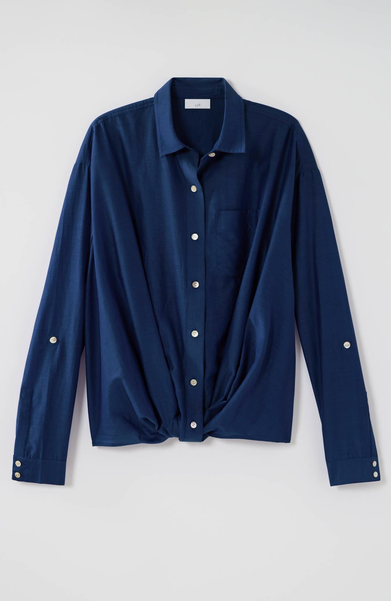 Cotton-Silk Twist-Front Top