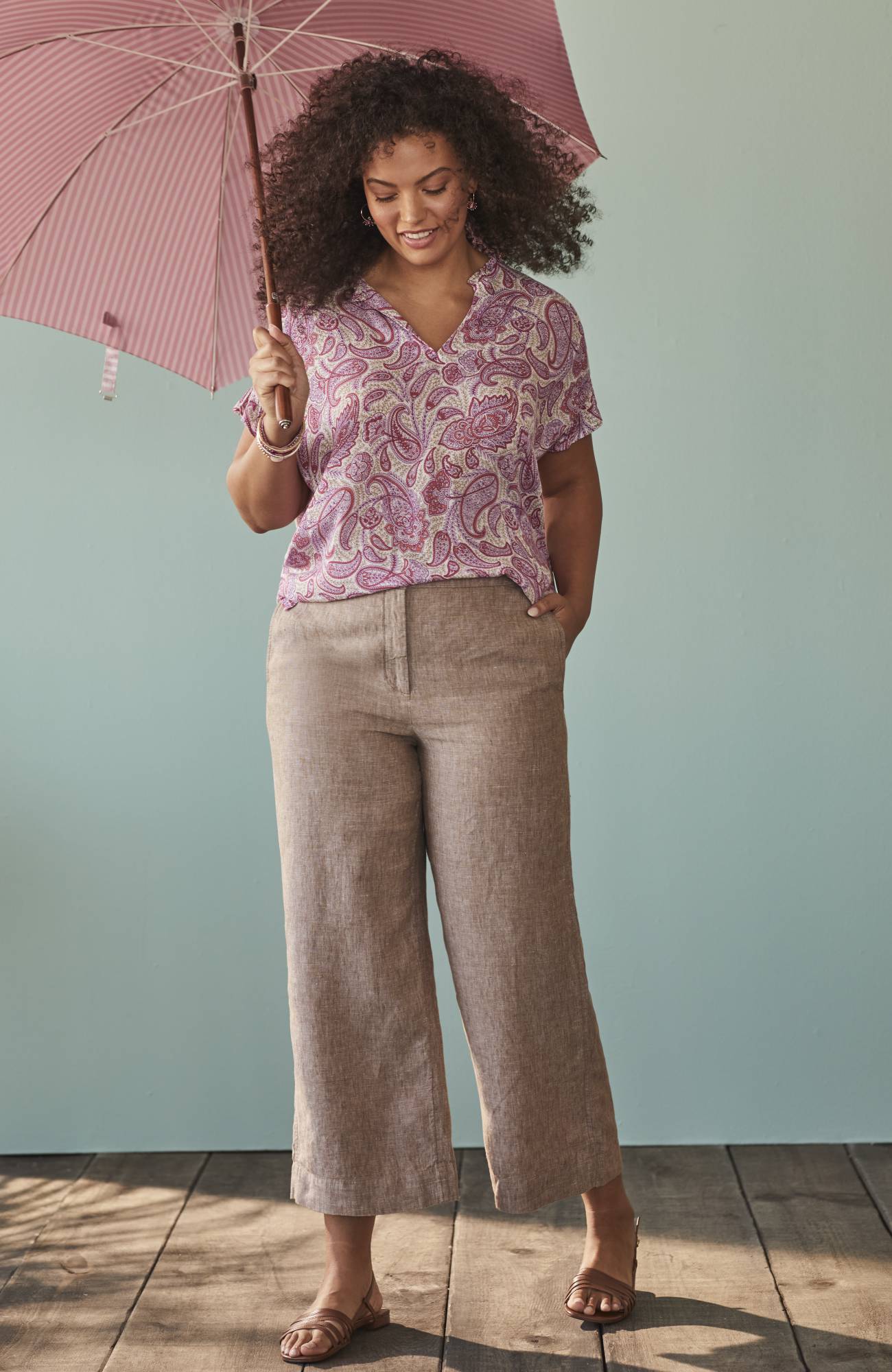 Easy Linen Wide-Leg Crops