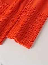 Women's Sweater Cardigan Streetwear Casual Solid Color V Neck Pocket Knitted Long Sleeve Long Tops Knit Daily Holiday Going out Orange Apricot Fall Winter