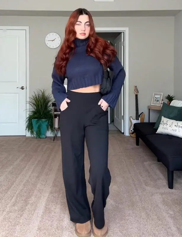 High Waisted Loose Wide Leg Yoga Pants for Women with Pockets Lounge Casual Work Pants