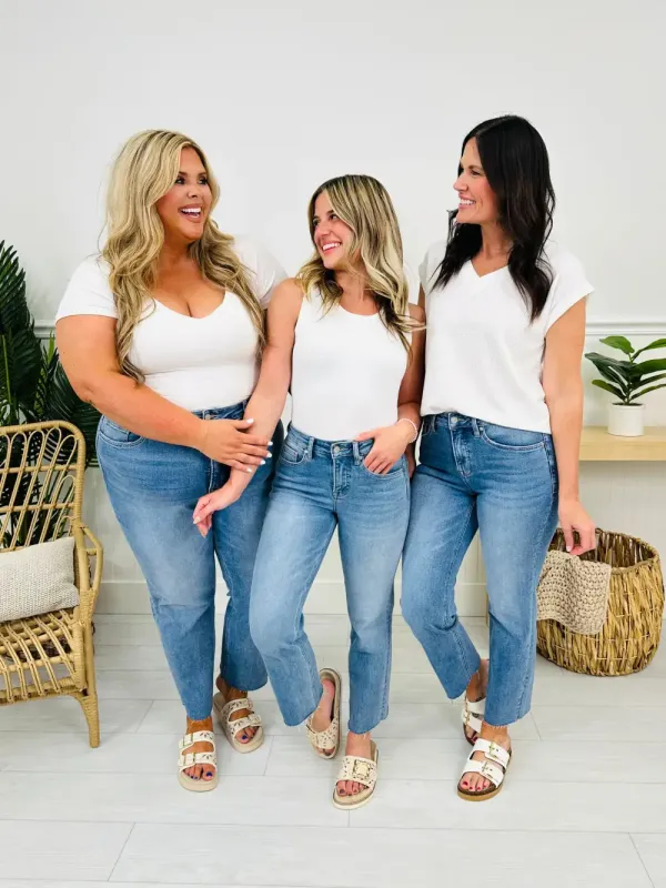 Take The Bait Slim Straight Cropped Jeans With Tummy Control