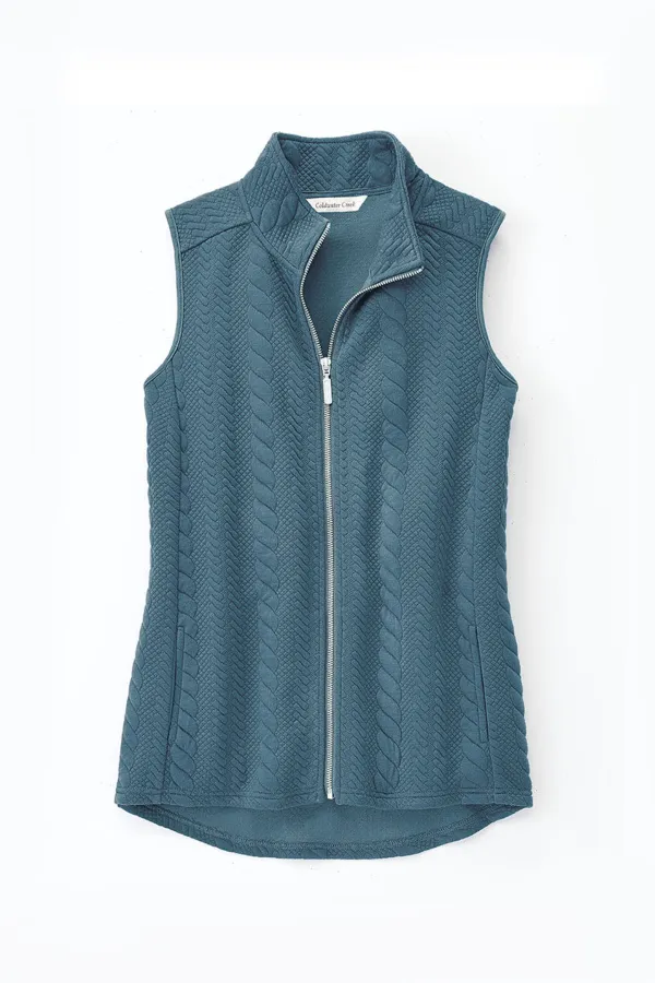 Curved Hem Cable Vest