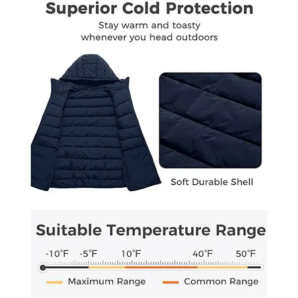 Women's Plus Size Packable Hooded Lightweight Puffer Jacket (Winter/Christmas Gift)
