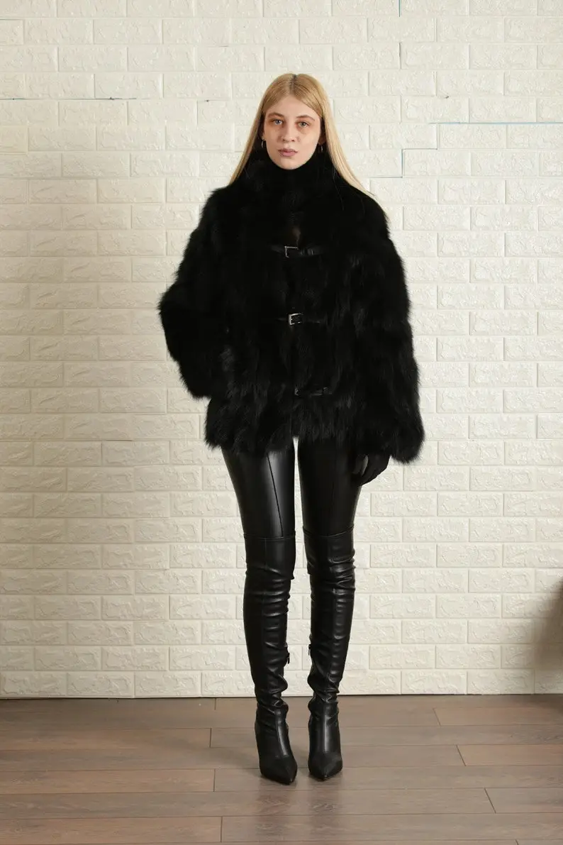 Black Fox Fur Jacket