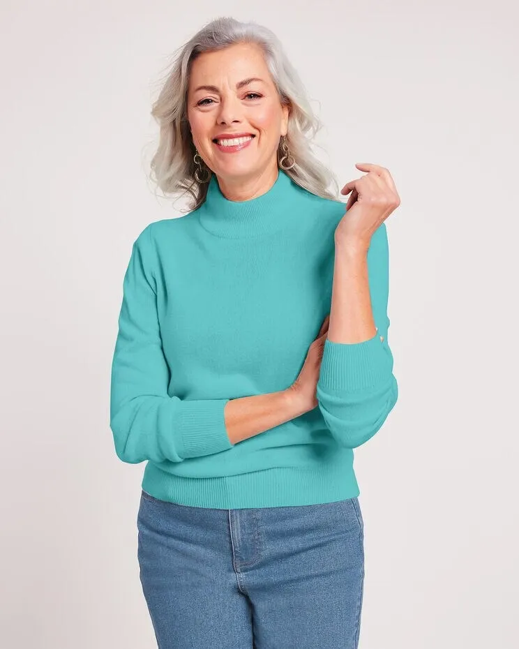 Cashmere-Like Long-Sleeve Sweater