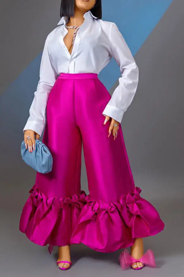  Sweet Ruffle Bell Bottoms Pants