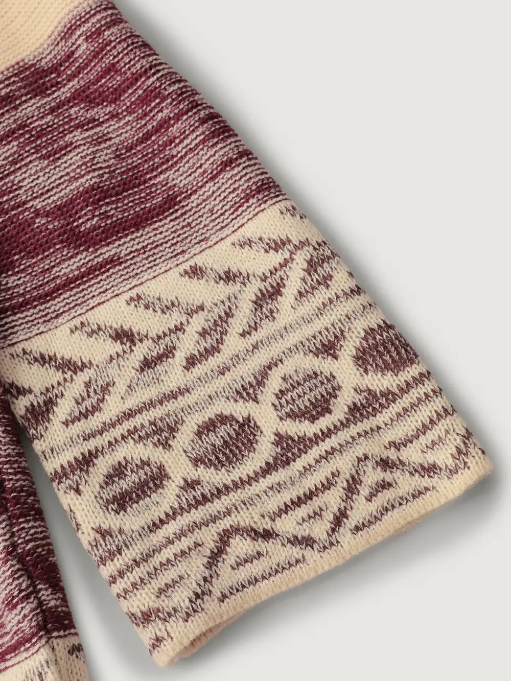 Boho Striped Jacquard Open-Front Knit Cardigan