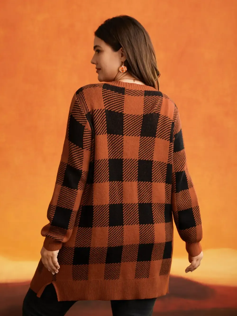 Supersoft Essentials Halloween Plaid Open Cardigan