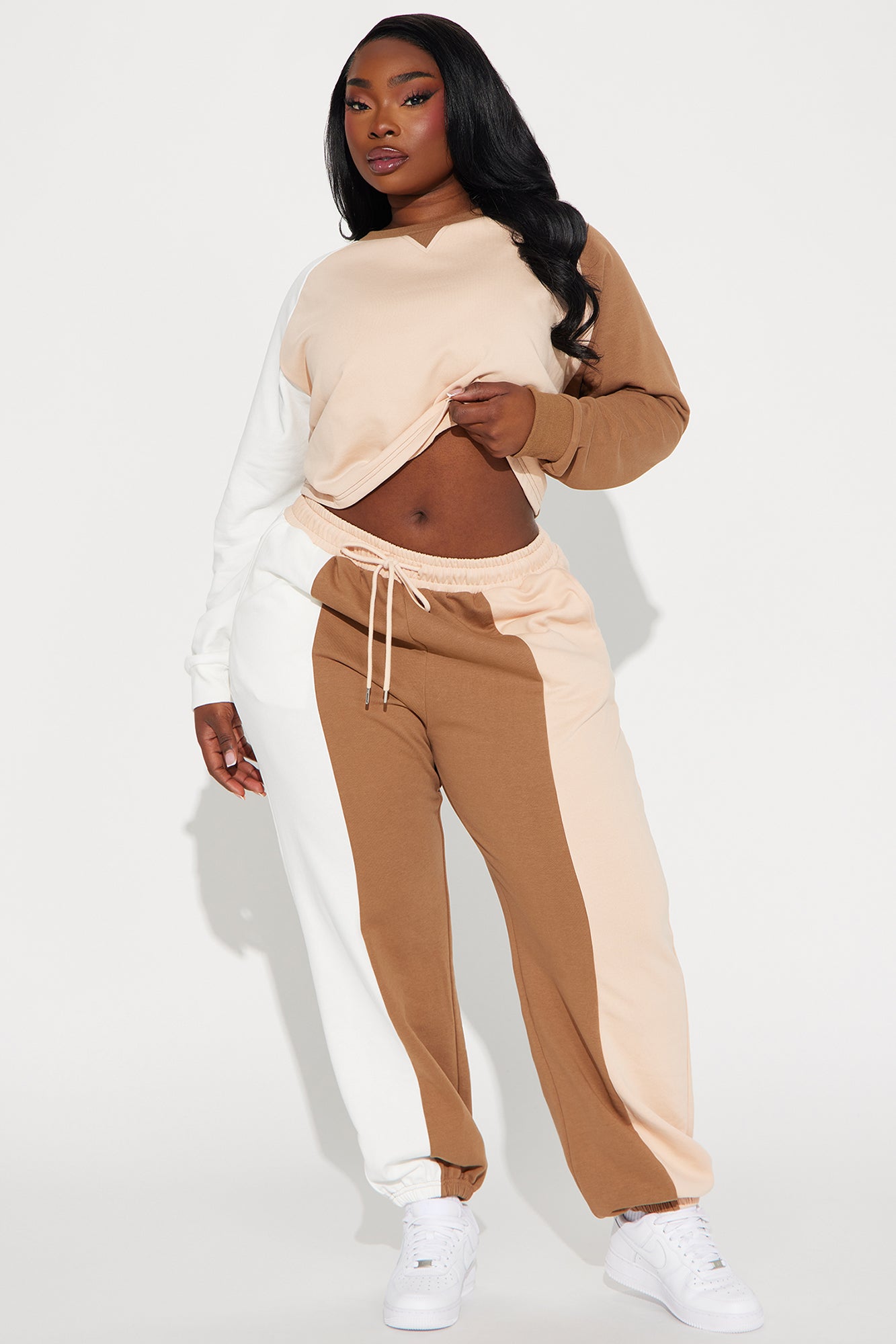 Leaving You Behind Jogger Set - Taupe/combo