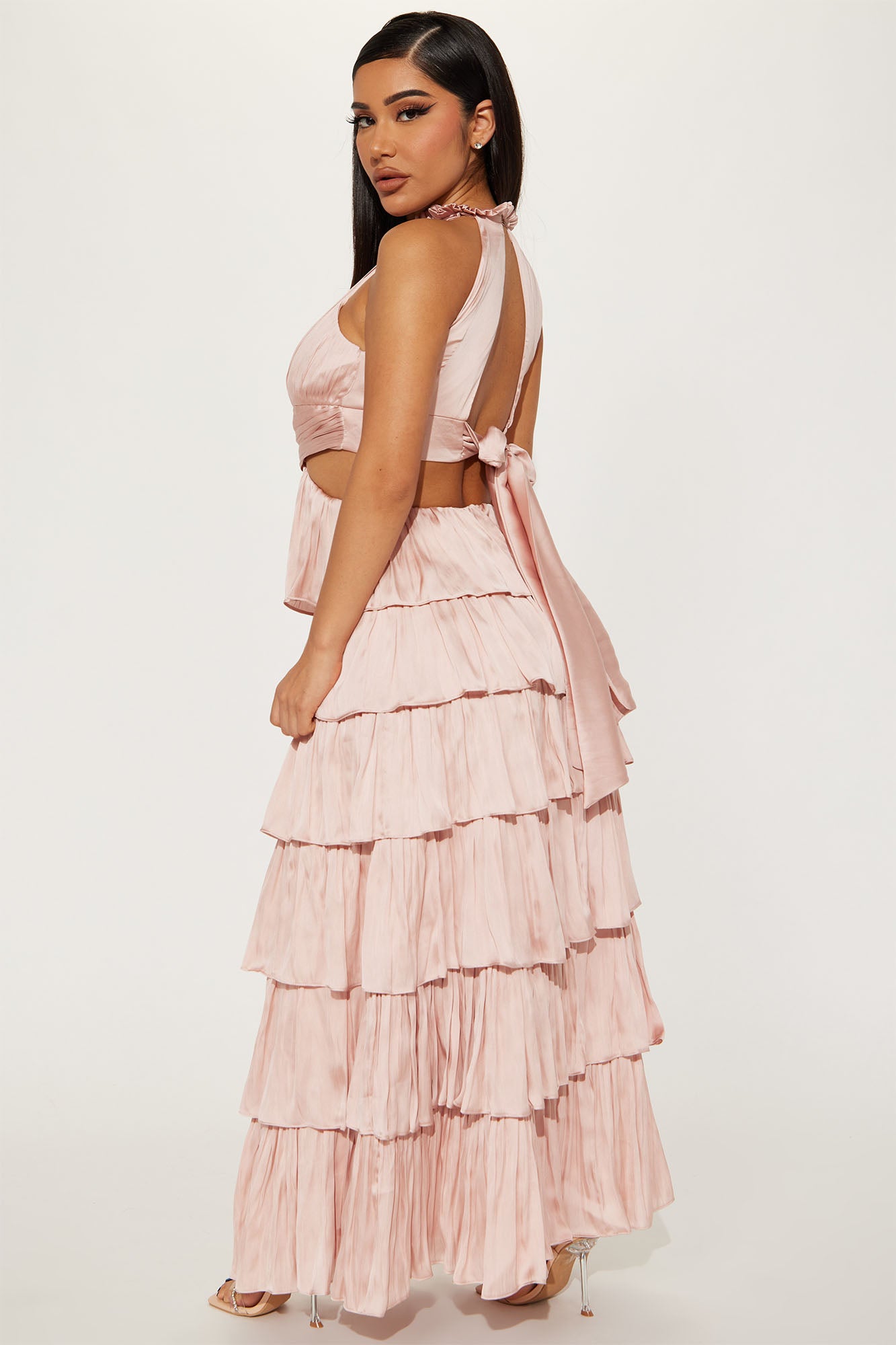 Sweet Nothings Ruffle Maxi Dress - Blush