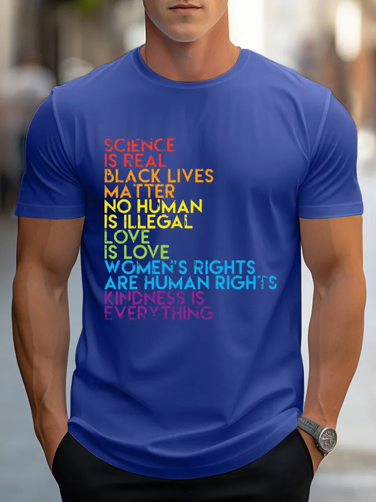 Men'S T-Shirt Science Is Real Black Lives Matter Rainbow LGBT Pride BLM T Shirt