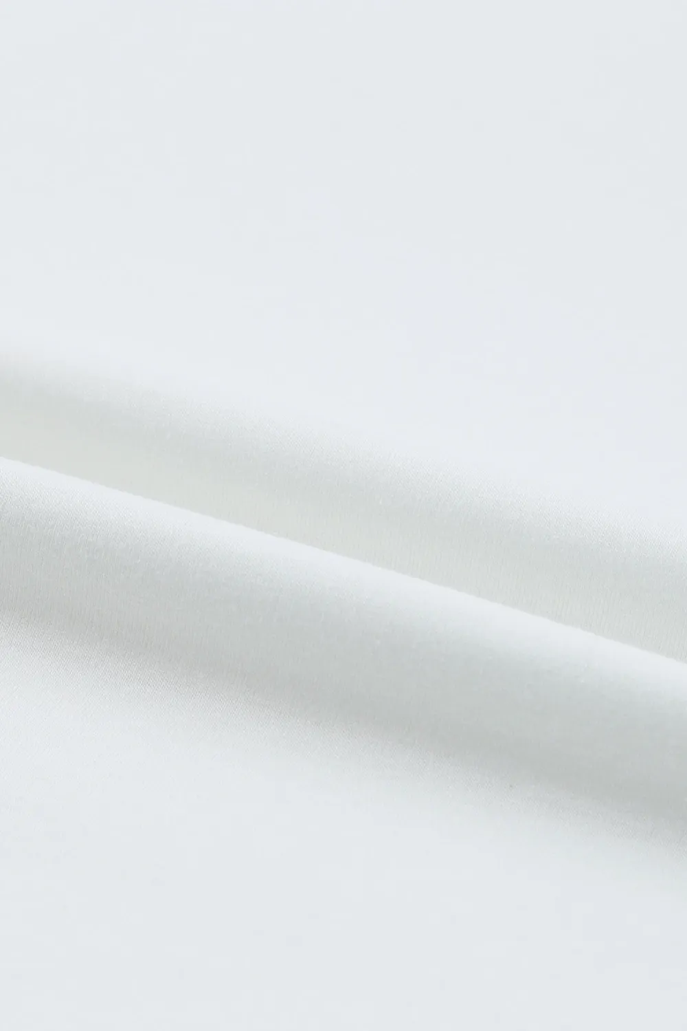 White Solid Color Casual Bubble Sleeve Blouse