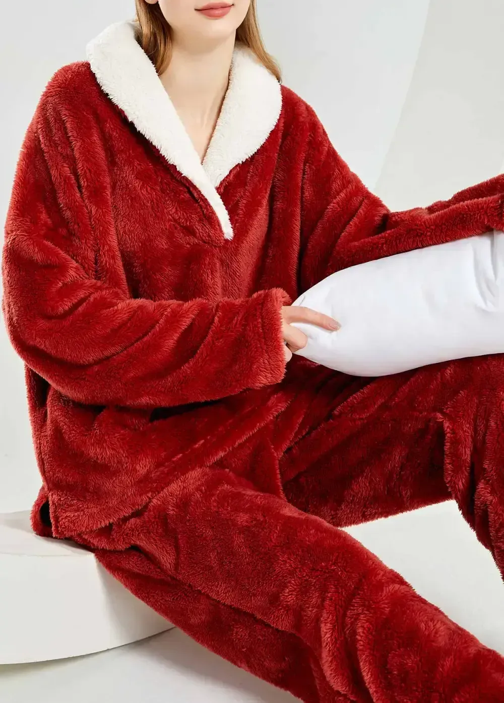 Wine Red Long Sleeve Lounge Top and Pants