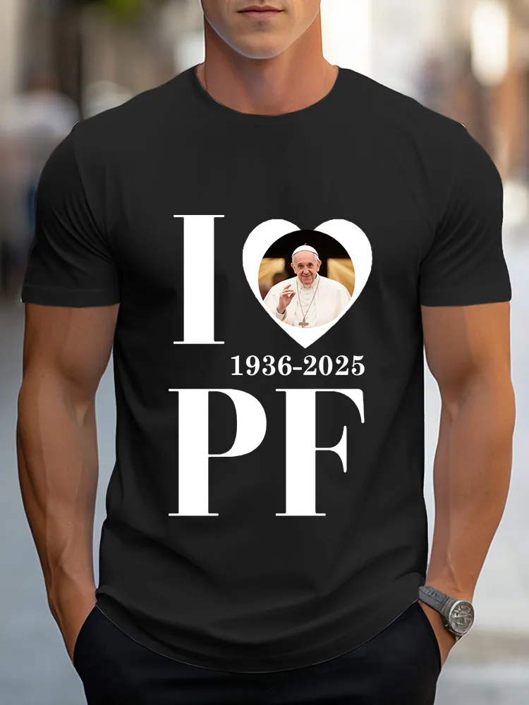 Men's I Love PF 1936-2025 Print Short Sleeve Round Neck Cotton T-Shirt