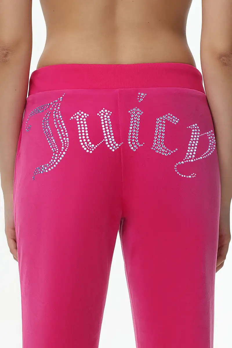 Technicolor Big Bling Velour Track Pants