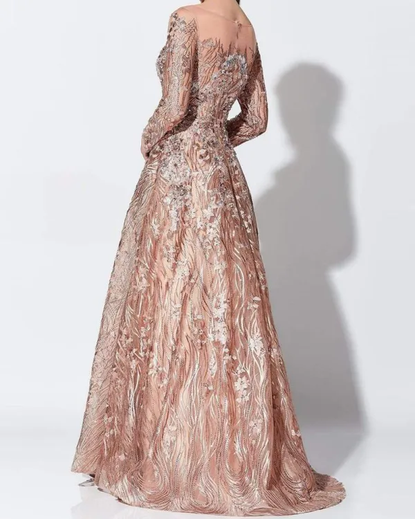 Mesh maxi dress shiny