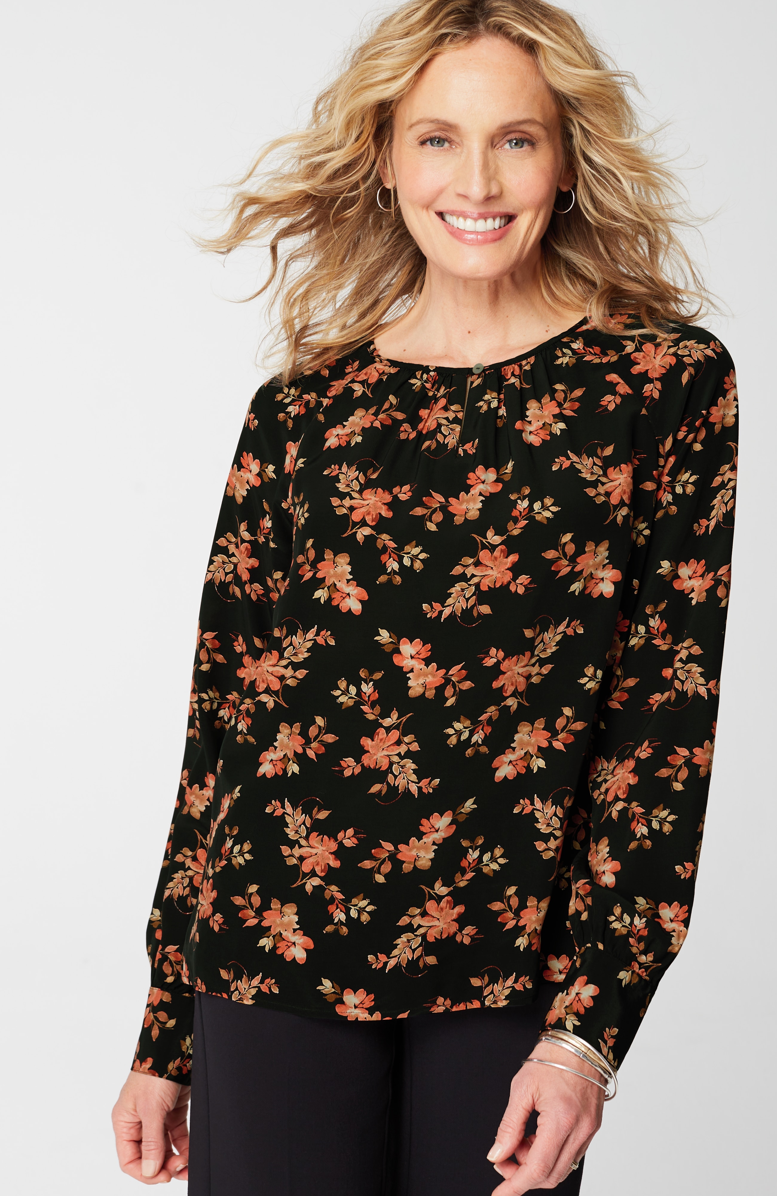 Floral-Printed Pullover Top
