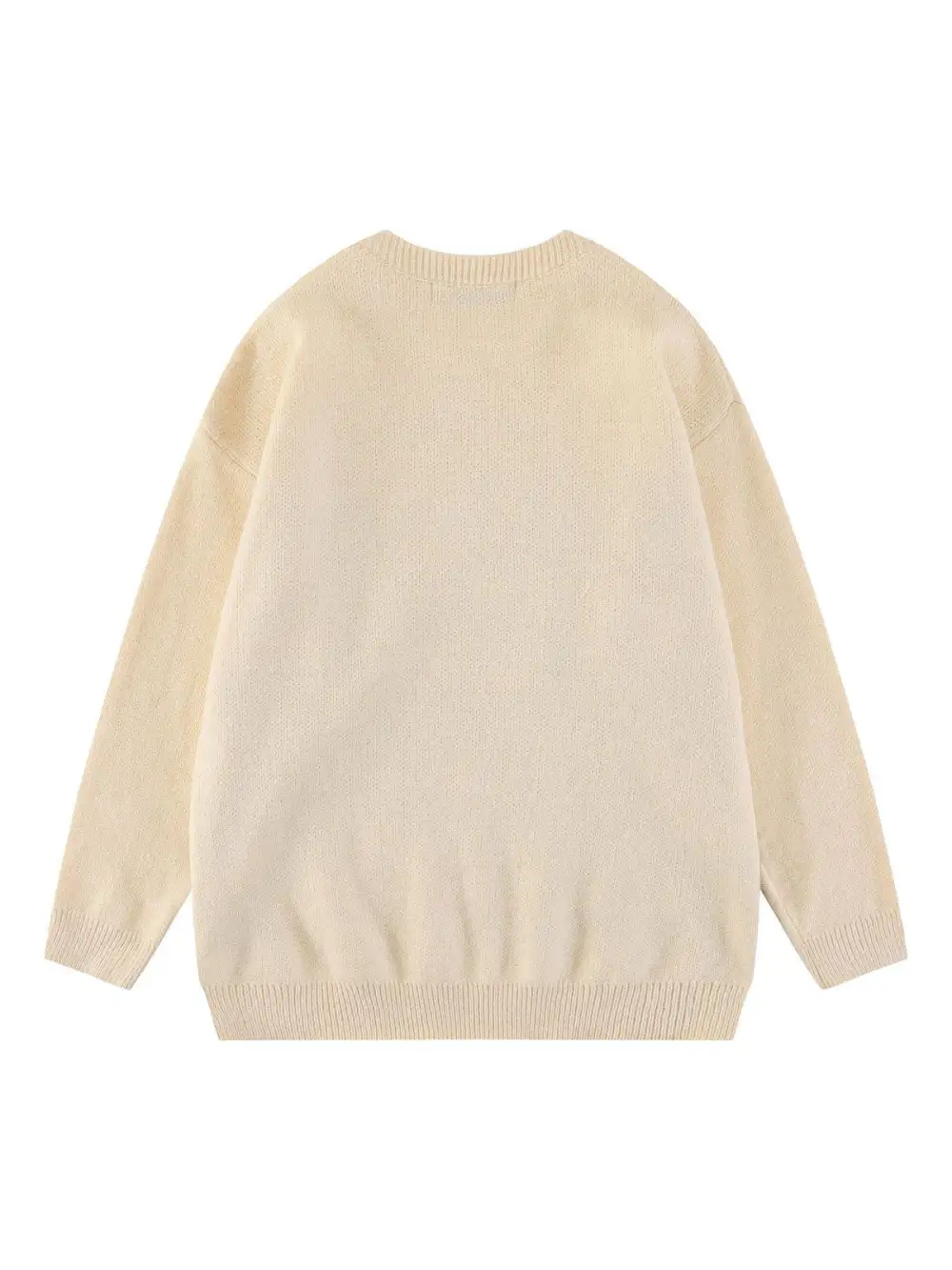 Retro Letters Jacquard Crew Neck Sweater