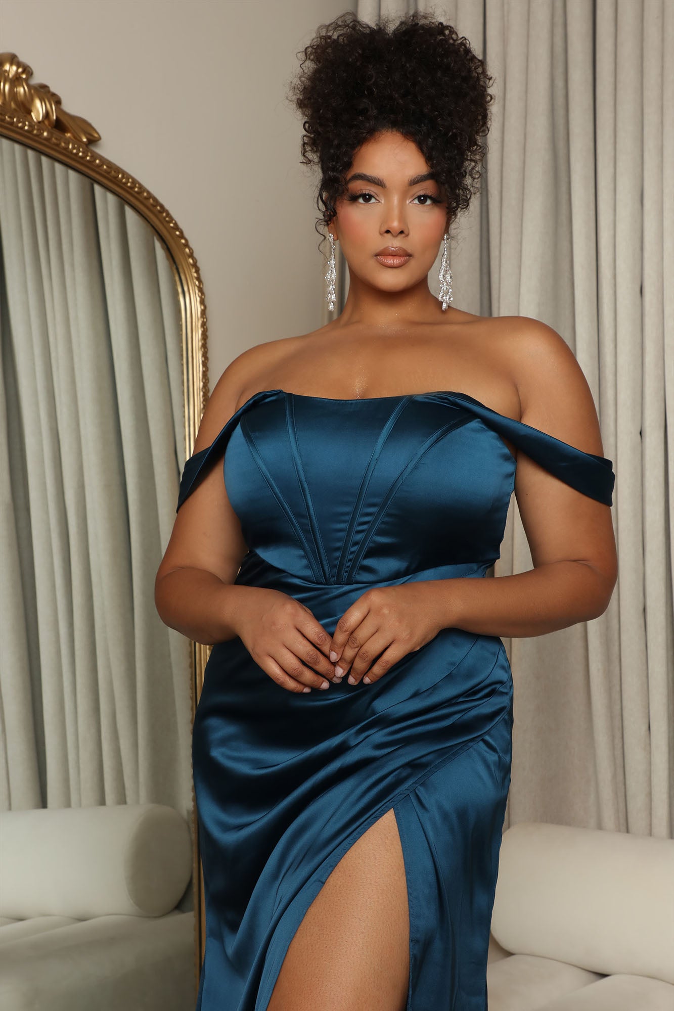 Raise A Toast Satin Maxi Dress - Teal
