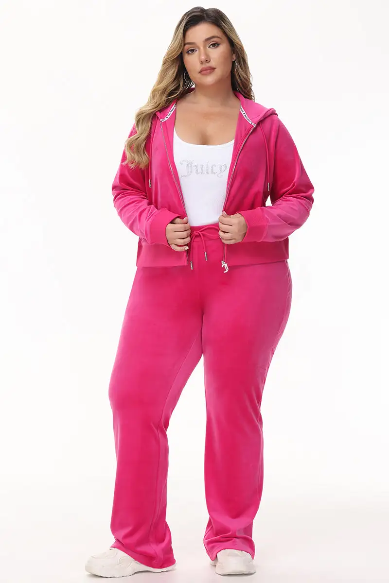 Bridesmaid Big Bling Velour Track Pants