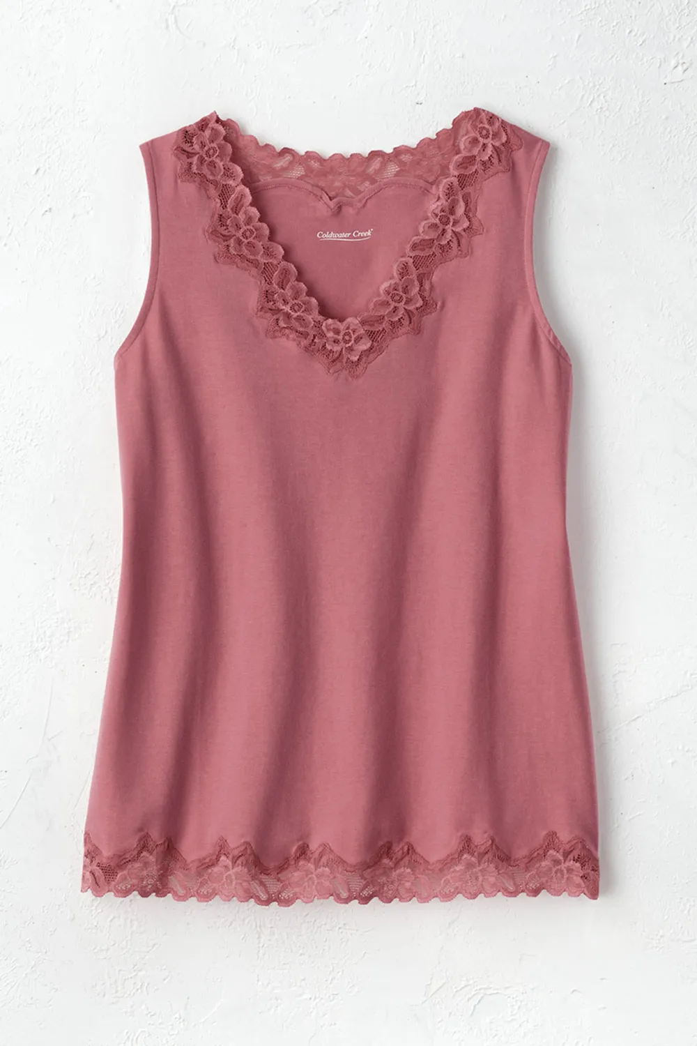 Longer Length Double Lace Tank