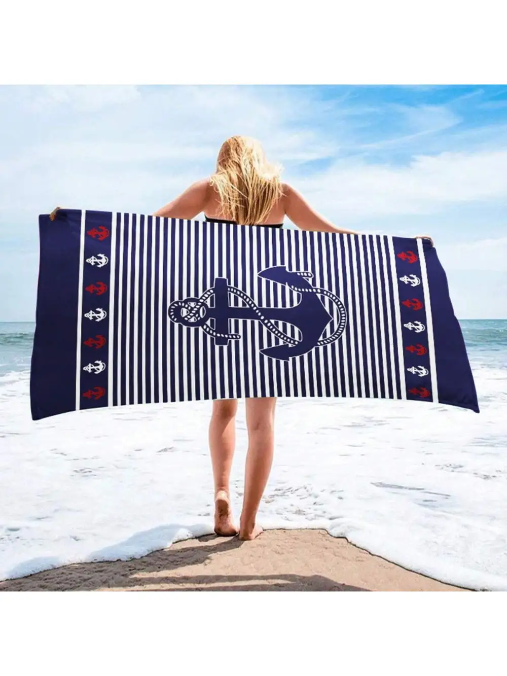 1pc Printed Super Absorbent Quick-Drying Beach Towel/Yoga Towel/Sport Towel, Made Of Microfiber, Size 140*70cm
