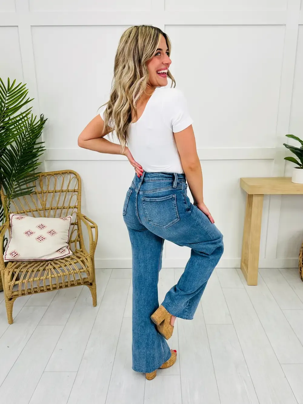 Planning Ahead Tummy Control Wide Leg Jeans