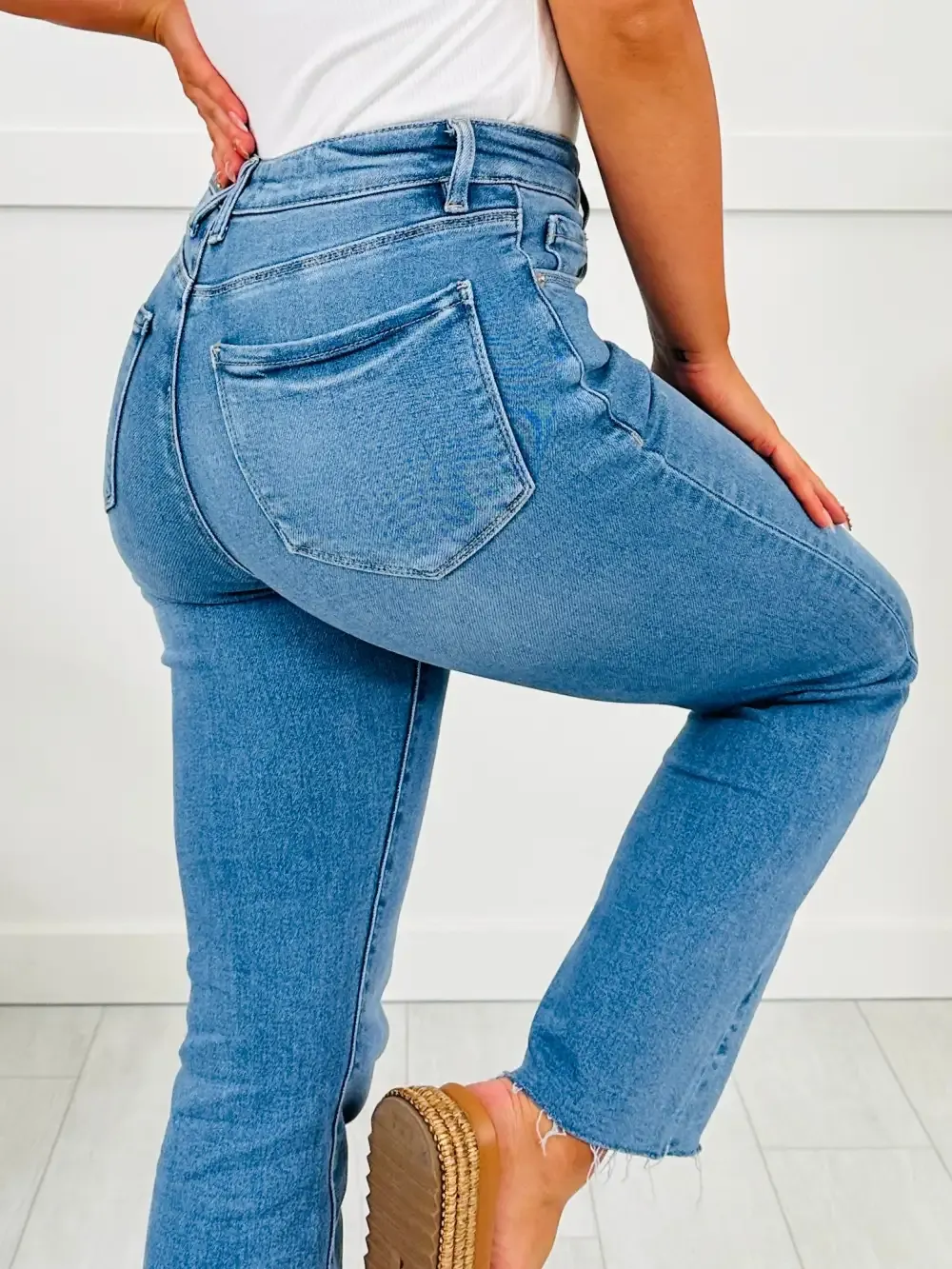 Soft Spot Tummy Control Cropped Kick Flare Jeans