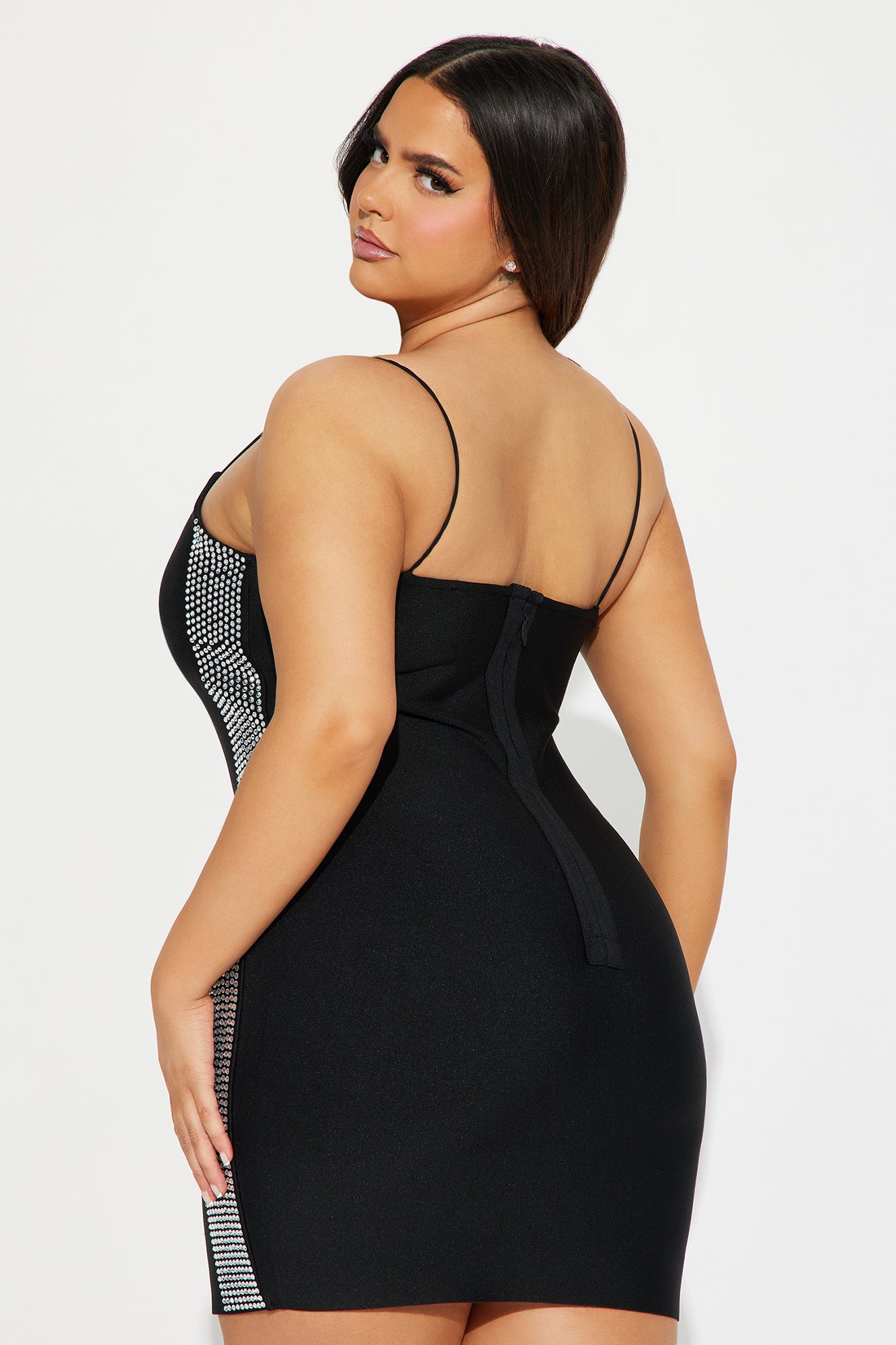Josephine Embellished Mini Dress - Black