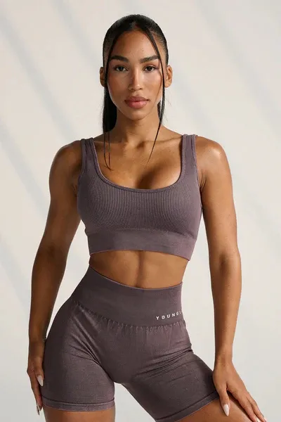 W315 CARBON RIBBED SPORTS BRA