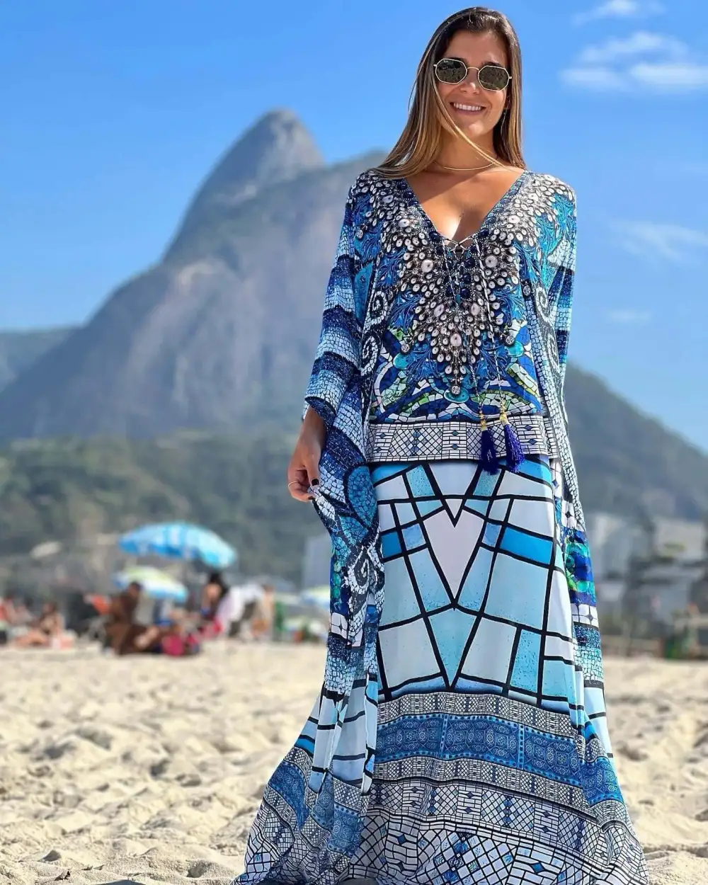 Coco Bella Silk Mix Front Tie Kaftan 12-20-More designs available