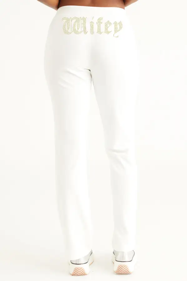 Wifey Big Bling Velour Track Pants