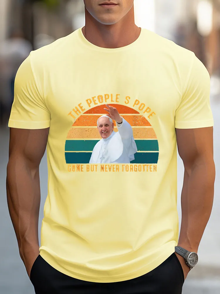 Men's The People Gone But Never Forgotten Print Short Sleeve Round Neck Cotton T-Shirt