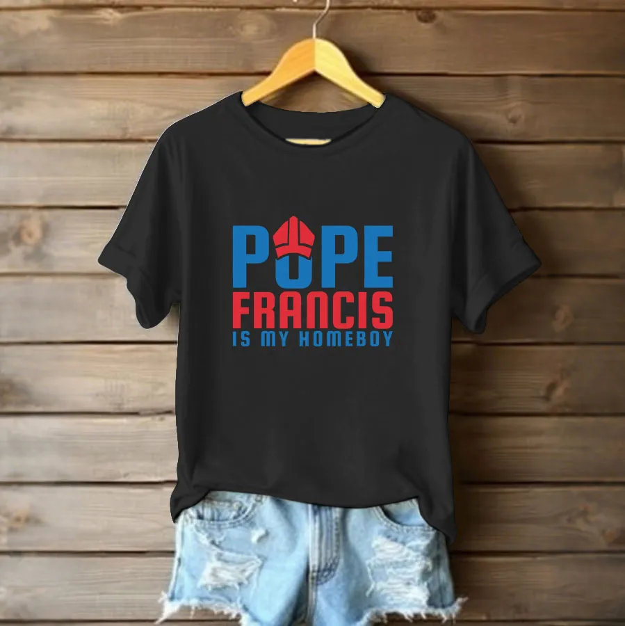 Women's Pf Is My Homeboy Print Short Sleeve Round Neck Cotton T-Shirt