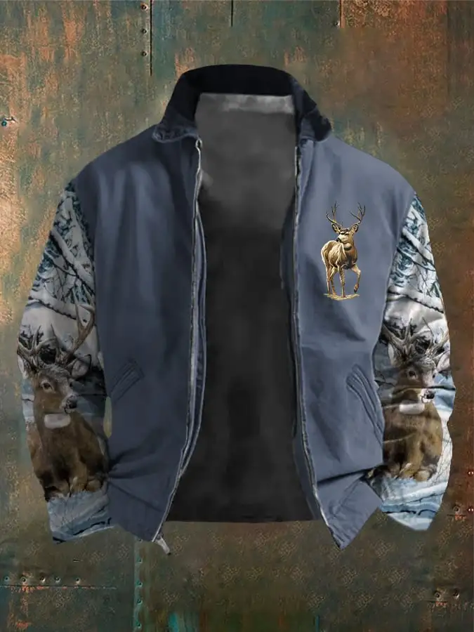 Men's Western Elk Outdoor Lapel Jacket